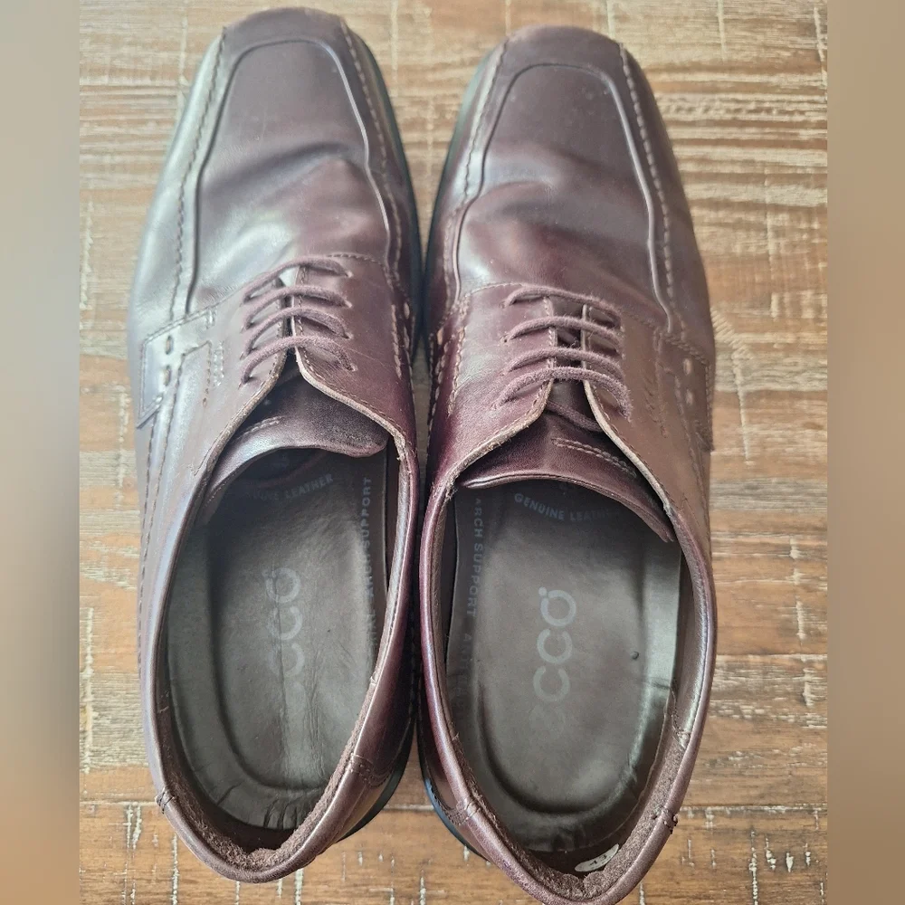 ECCO Men's 45(11.5 US)Casual Oxford Brown Leather Lace Up‎ Shoe